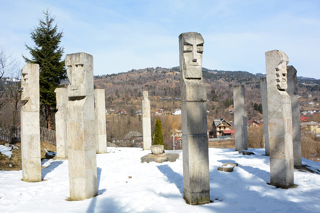 Romania, Maramureș, On the Top of Heroes Hill in the Village of Moisei