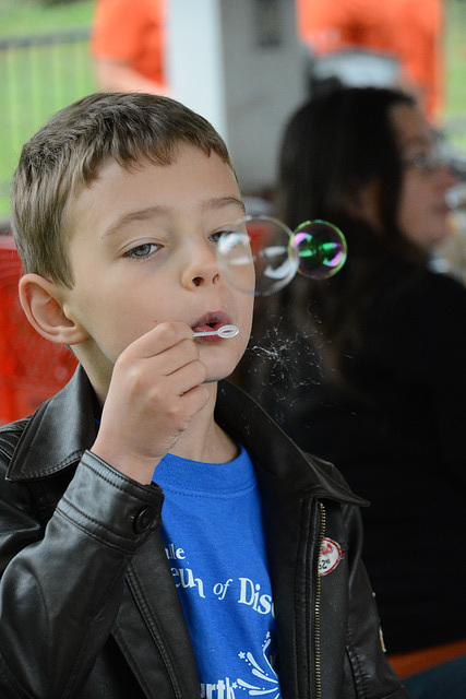 Before the race starts, bubbles