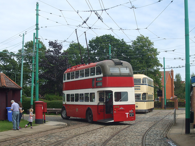 DSCF1071 Preserved Belfast trolleybus 246 (2206 OI) at the EATM, Carlton Colville - 19 Aug 2015