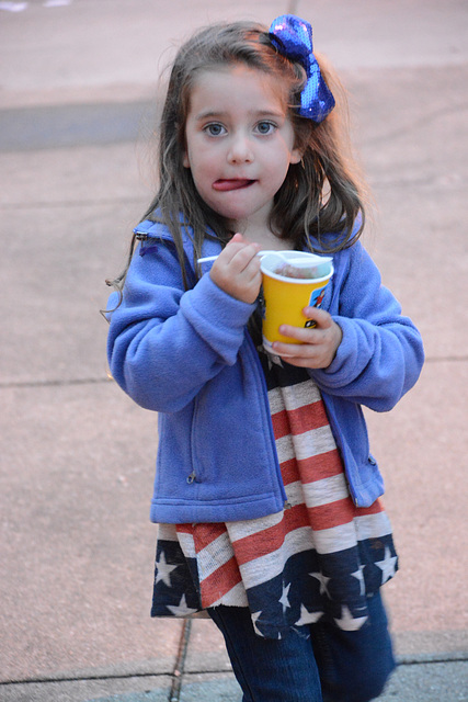 Emma, 3, is excited about fireworks