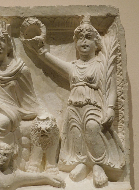 Detail of the Relief with the Gad of Palmyra from Dura-Europos in the Metropolitan Museum of Art, June 2019
