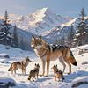 Les loups et leurs petits************