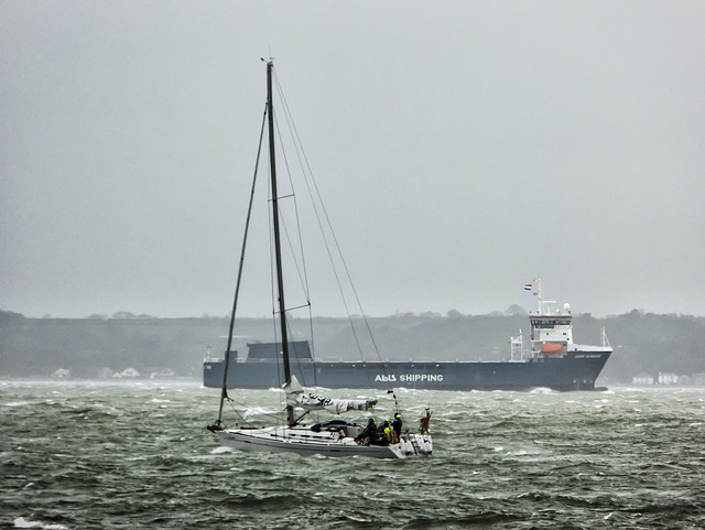 Sailing a windy rough Solent
