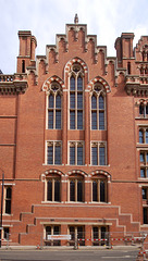 staircase window, Saint Pancras Station, Euston Road, Camden, London