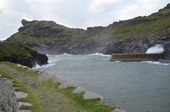 Hurricane at the Boscastle Harbor