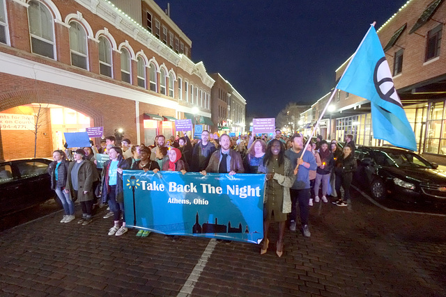 The march was on Athens, Ohio's Court Street