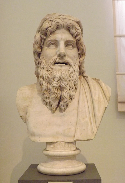 Bust of a Bearded River God in the Naples Archaeological Museum, July 2012