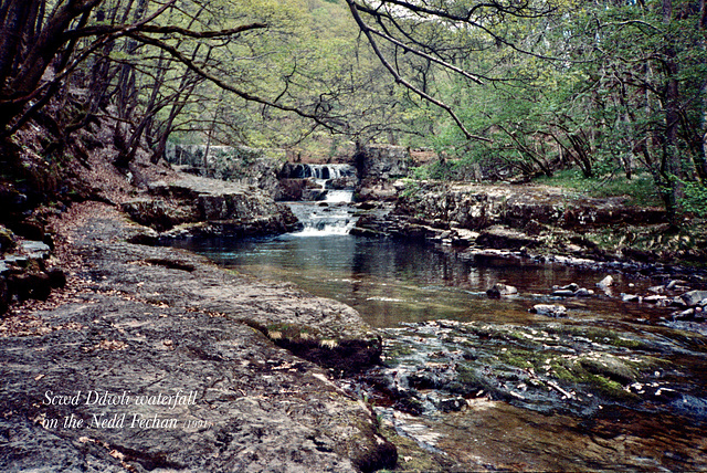 Scwd Ddwli Waterfall on the Nedd Fechan (Scan from 1991)