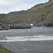 Boscastle Harbor, Strong wind drives water upstream