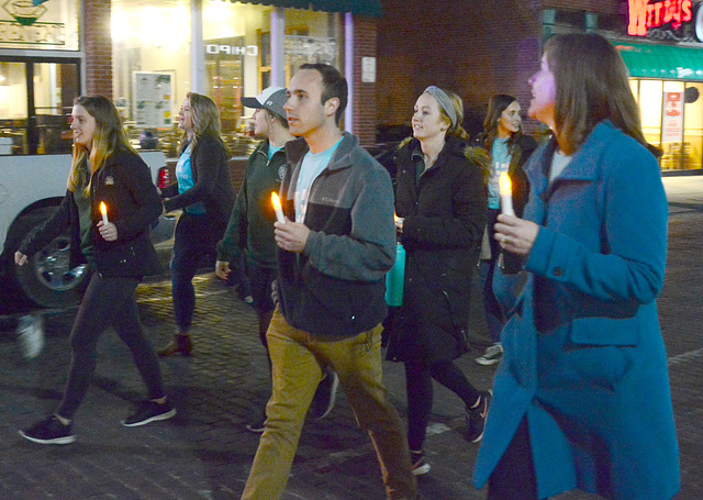 It wasn't windy, so some carried candles