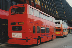 First Greater Manchester 5312 (D512 LNB) and 4570 (ANA 570Y) in Rochdale bus station – 6 Sep 1996 (326-18)