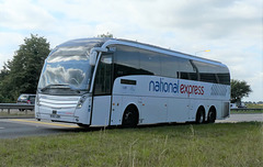 Whippet Coaches (National Express contractor) NX27 (BV67 JZM) on the A11 at Barton Mills - 7 Jul 2019 (P1030073)