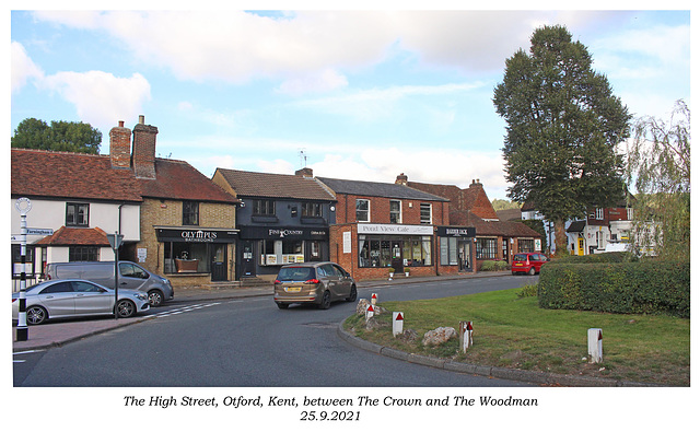 High Street from The Crown to The Woodman, Otford, 25 9 2021