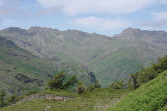 Crinkle Crags and Bowfell from Lingmoor Fell