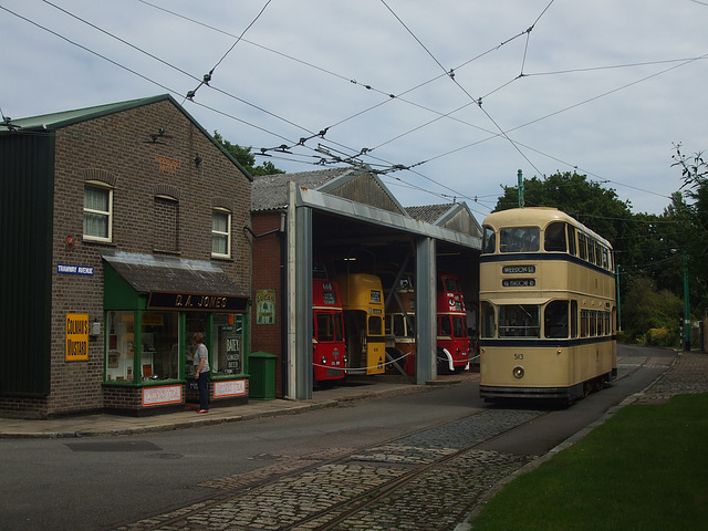 DSCF1087 Preserved Sheffield tramcar 513 at EATM, Carlton Colville - 19 Aug 2015