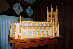 St James and St John's Church, Longton, Stoke on Trent, Staffordshire, Match stick model of church by parishoner