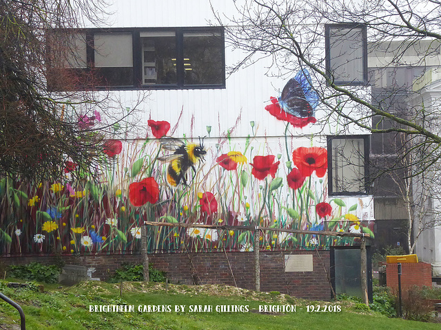 Brighthelm Gardens mural by Sarah Gillings Brighton 19 2 2018