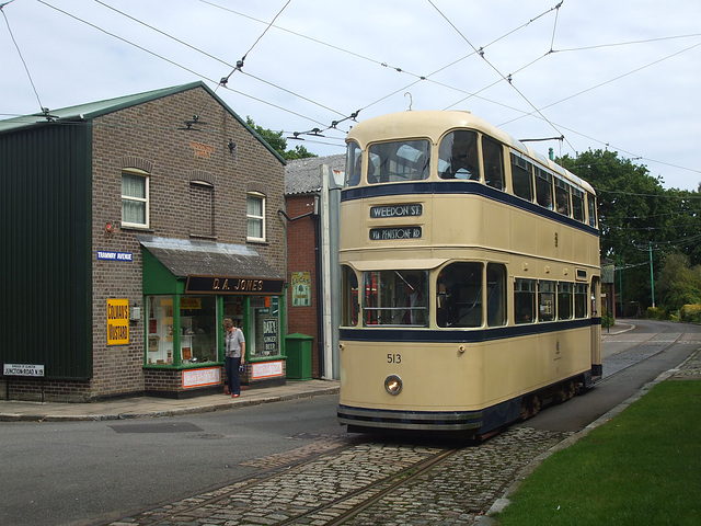 DSCF1088 Preserved Sheffield tramcar 513 at EATM, Carlton Colville - 19 Aug 2015