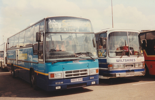 County Bus and Coach (Sampson) H903 AHS and Wiltshire’s BTH 364V at RAF Mildenhall – 25 May 1996 (314-05)