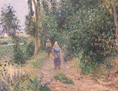 Detail of Cote des Grouettes near Pontoise by Pissarro in the Metropolitan Museum of Art, May 2011