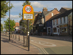 Cowley Road 20 sign