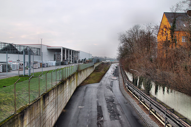 Zufahrtstraße zum ehem. Opel-Werk III (Bochum-Langendreer) / 11.02.2023