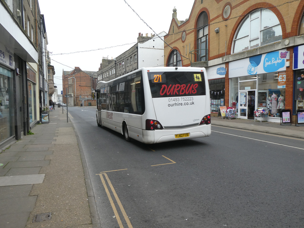 Our Bus (Our Hire) YJ62 FZD in Great Yarmouth - 29 Mar 2022 (P1110074)