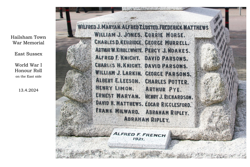 Hailsham War Memorial 13 4 2024 east side
