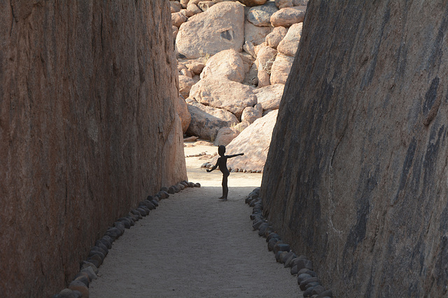 Namibia, Silhouette in the Passage to the Damara Living Museum