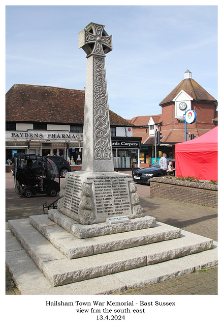 Hailsham War Memorial 13 4 2024 view from the SE