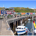 Colorful lobster huts at Heligoland harbor