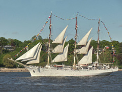 Beim Hafengeburtstag: Polnisches Schulschiff  >Dar Mlodziezy< Vollschiff-1981