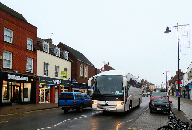 Ambassador Travel 256 (BV17 CUA) in Newmarket - 23 Dec 2021 (P1100253)