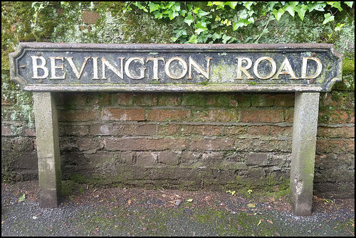 Bevington Road sign