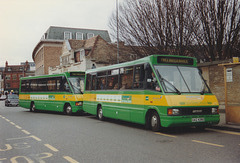 Cambus Limited 82 (GAZ 4382) and 81 (GAZ 4381) in Emmanuel Street, Cambridge – 15 Feb 1997 (344-22A)