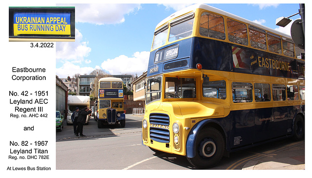 Eastbourne Corporation Nos 42 & 82 at Lewes for the Ukrainian Appeal Running Day 3 4 2022