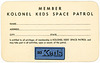 Kolonel Keds' Space Patrol Membership Card (Side 2)
