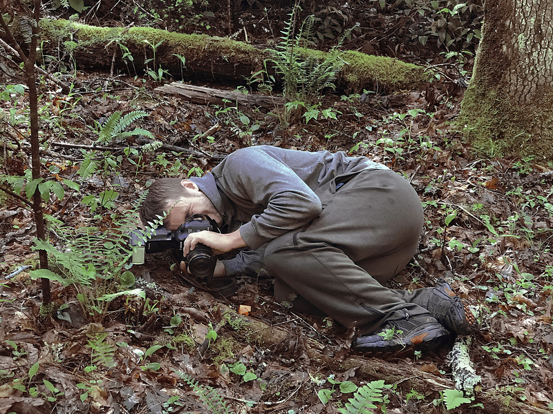 Alex Patton photographing orchids in South Carolina