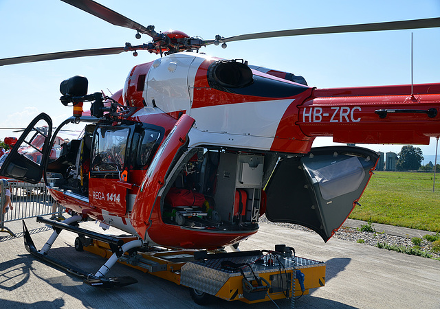 Rega Airbus Helicopters EC 145 Flughafen Bern-Belp