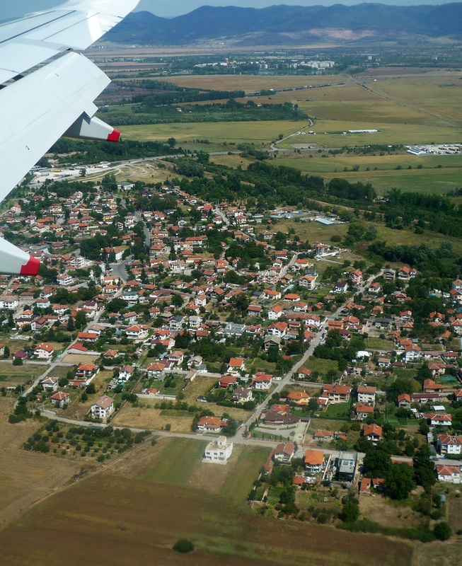 Over the village of Dolni Bogrov, just outside Sofia