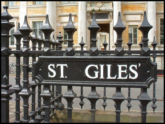 well punctuated street sign