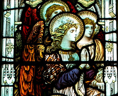 Detail of Victorian Stained Glass, Repton Church, Derbyshire