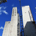 cranes and skyscrapers on london wall