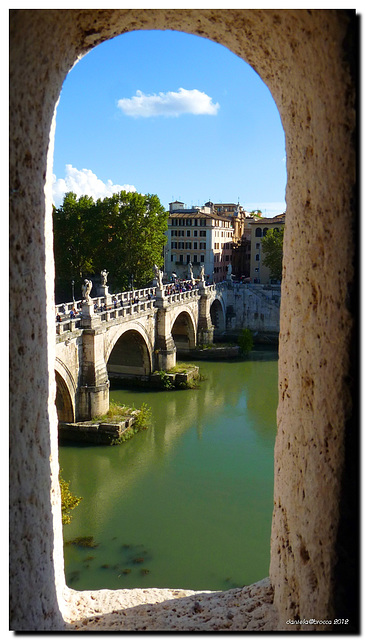 Sant'Angelo bridge view from a window in the Sant'Angelo Castle