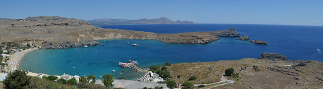 Rhodes, Lindos Bay of Mediterranean Sea