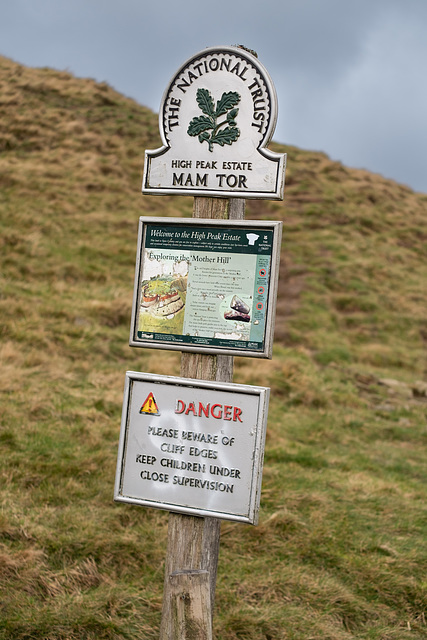 National Trust sign at Mam Tor