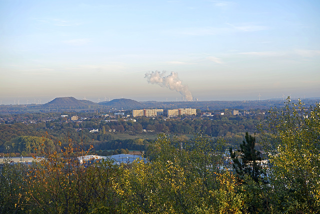 view to Kerkrade East (NL) and Alsdorf & Eschweiler browncoalplant(D) from Wilhelminahill Landgraaf