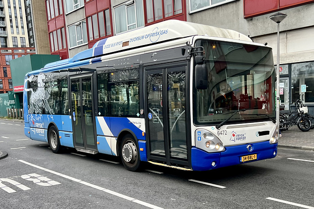 Frisian bus in Leiden on bus-company-changeover day