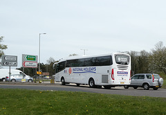 Olympia Travel (National Holidays/Just Go! contractor) YT17 EZR at Fiveways, Barton Mills - 18 Apr 2022 (P1110335)