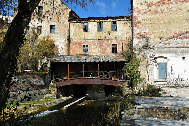 The walls of a very old water mill.